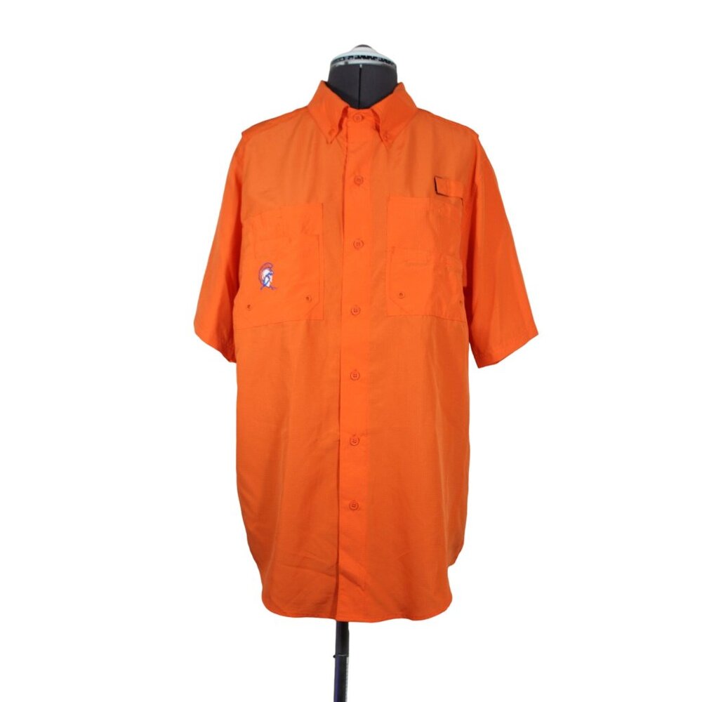 Pro Edge NCAA Virginia State Trojans button down short sleeve‎ performance shirt